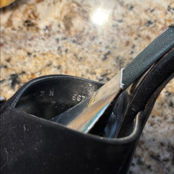 Black Patent Leather Heeled Sandals - Picture 5 of 9